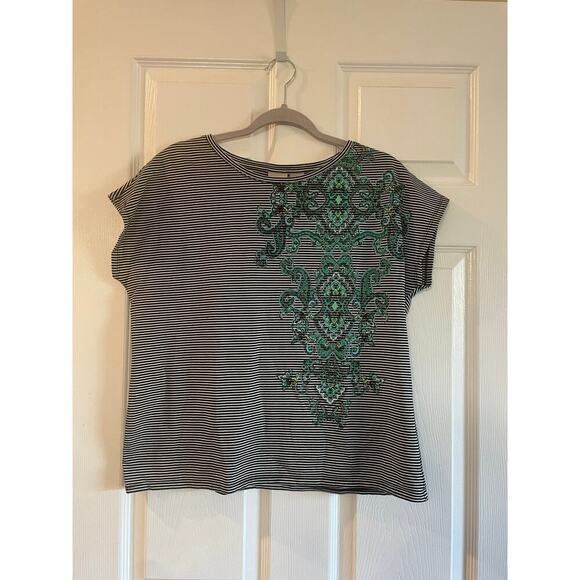 Chico’s Tops - Chico’s size 1 (8-10) Zenergy Striped Paisley Top